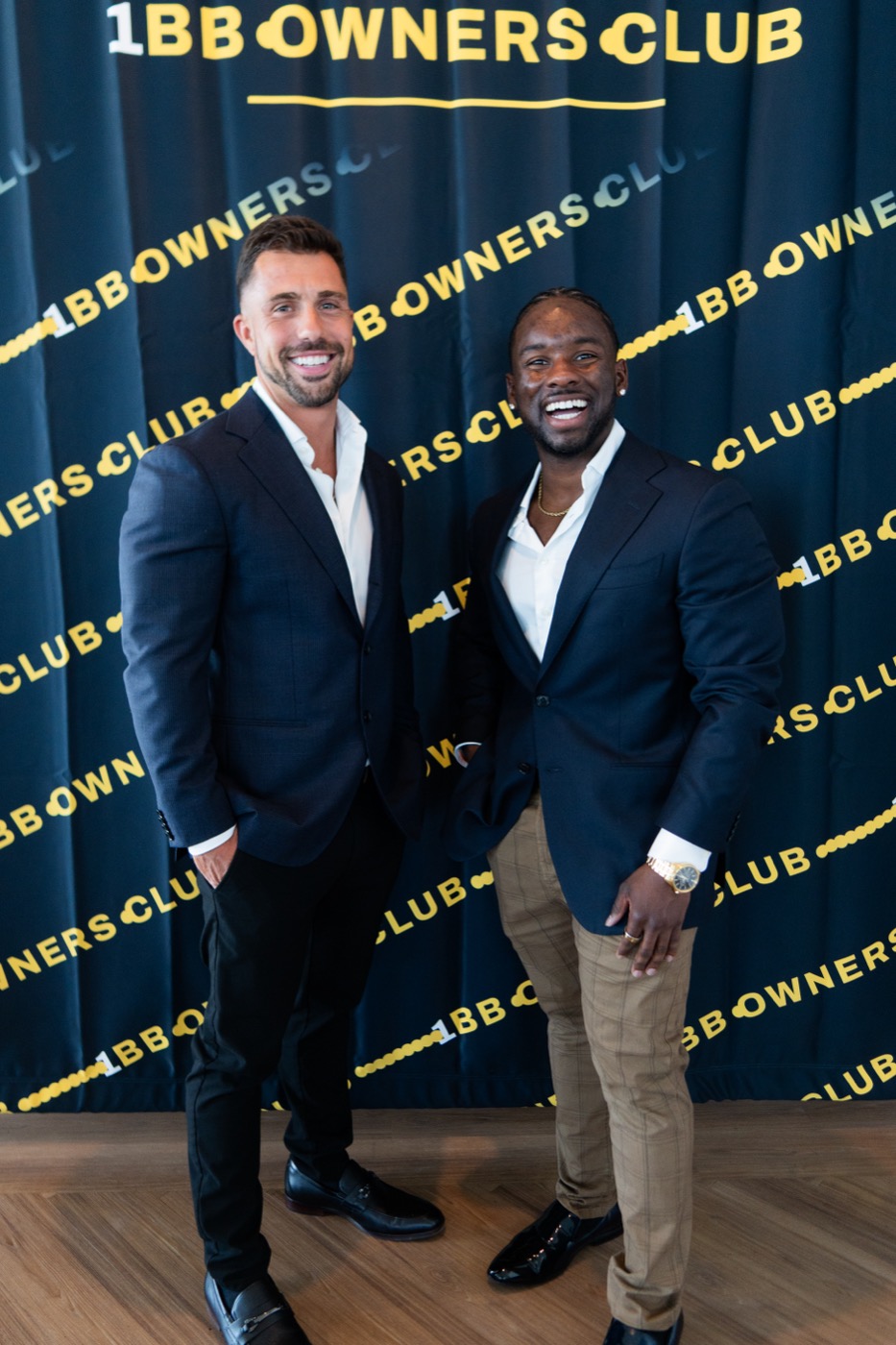 Drey Thomas and Kevin Clavier, founders of 1 Button Business, at the 1BB Owners Club launch party